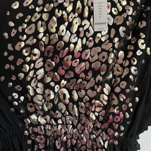 BeBe Cheetah Metallic Top w Elastic Waist NWOT - Picture 4 of 5